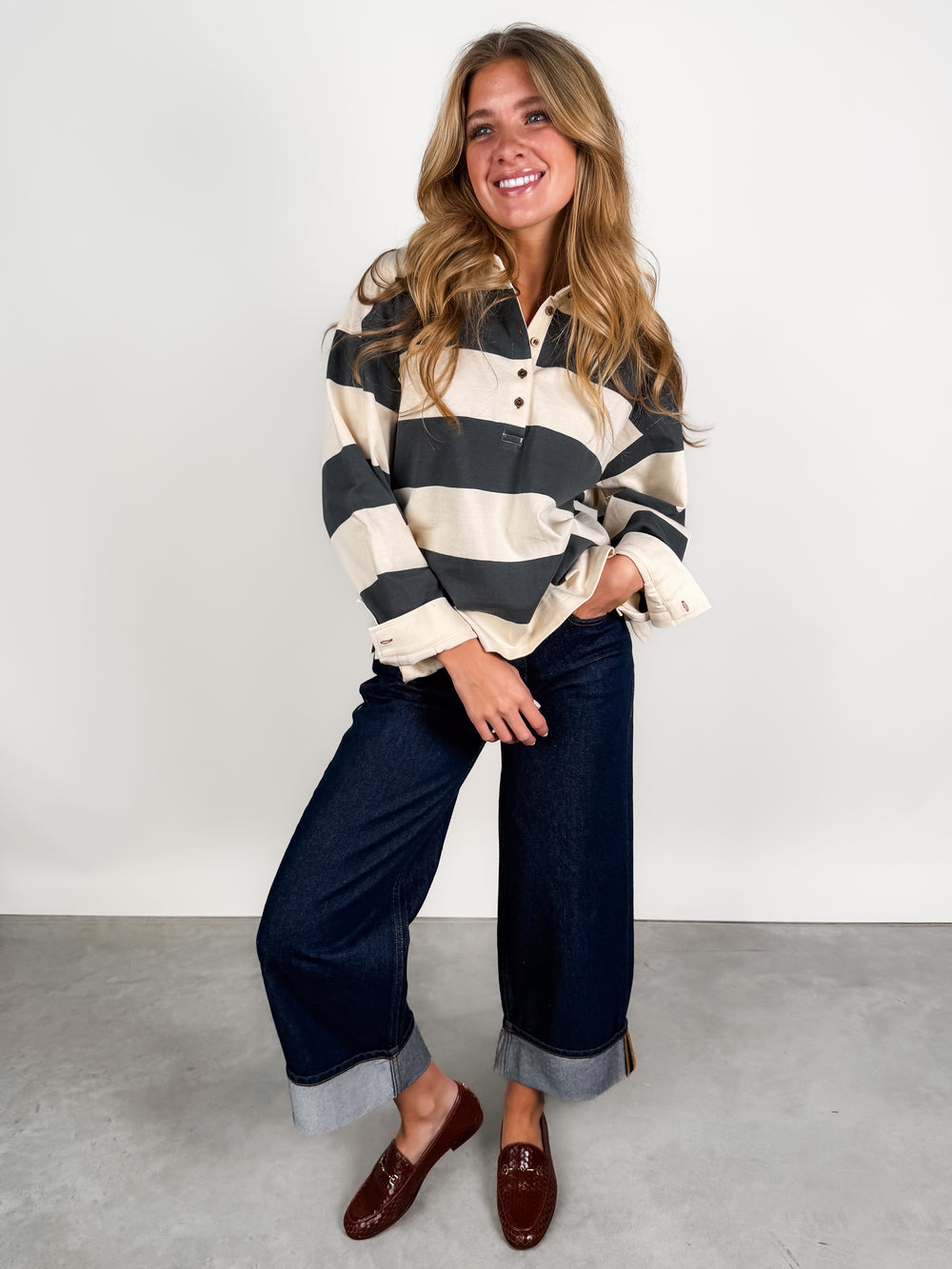 When The Sun Comes Up Striped Shirt