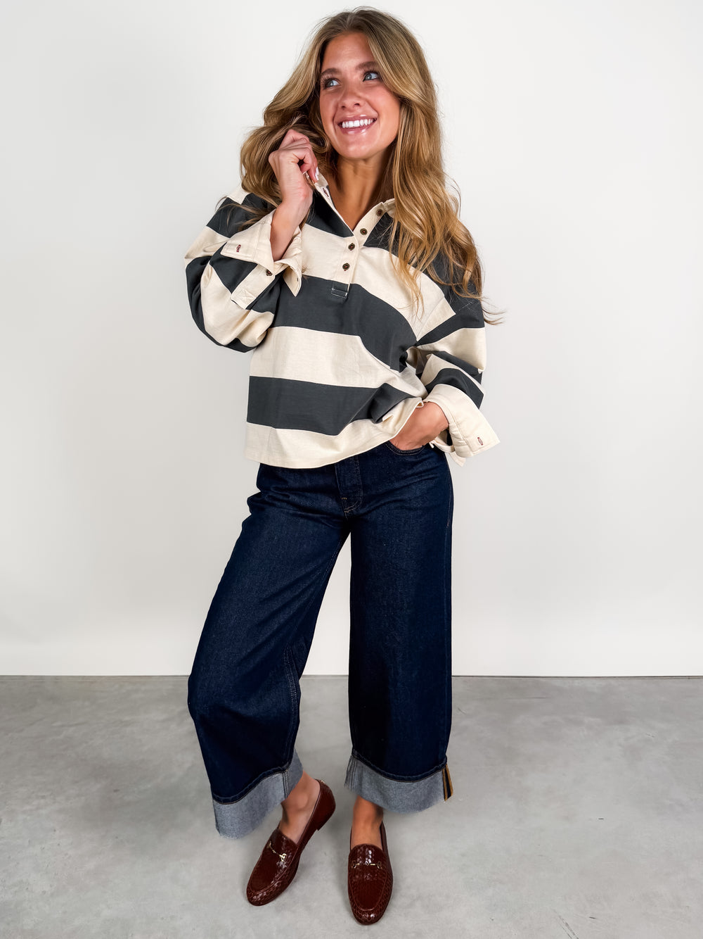 When The Sun Comes Up Striped Shirt