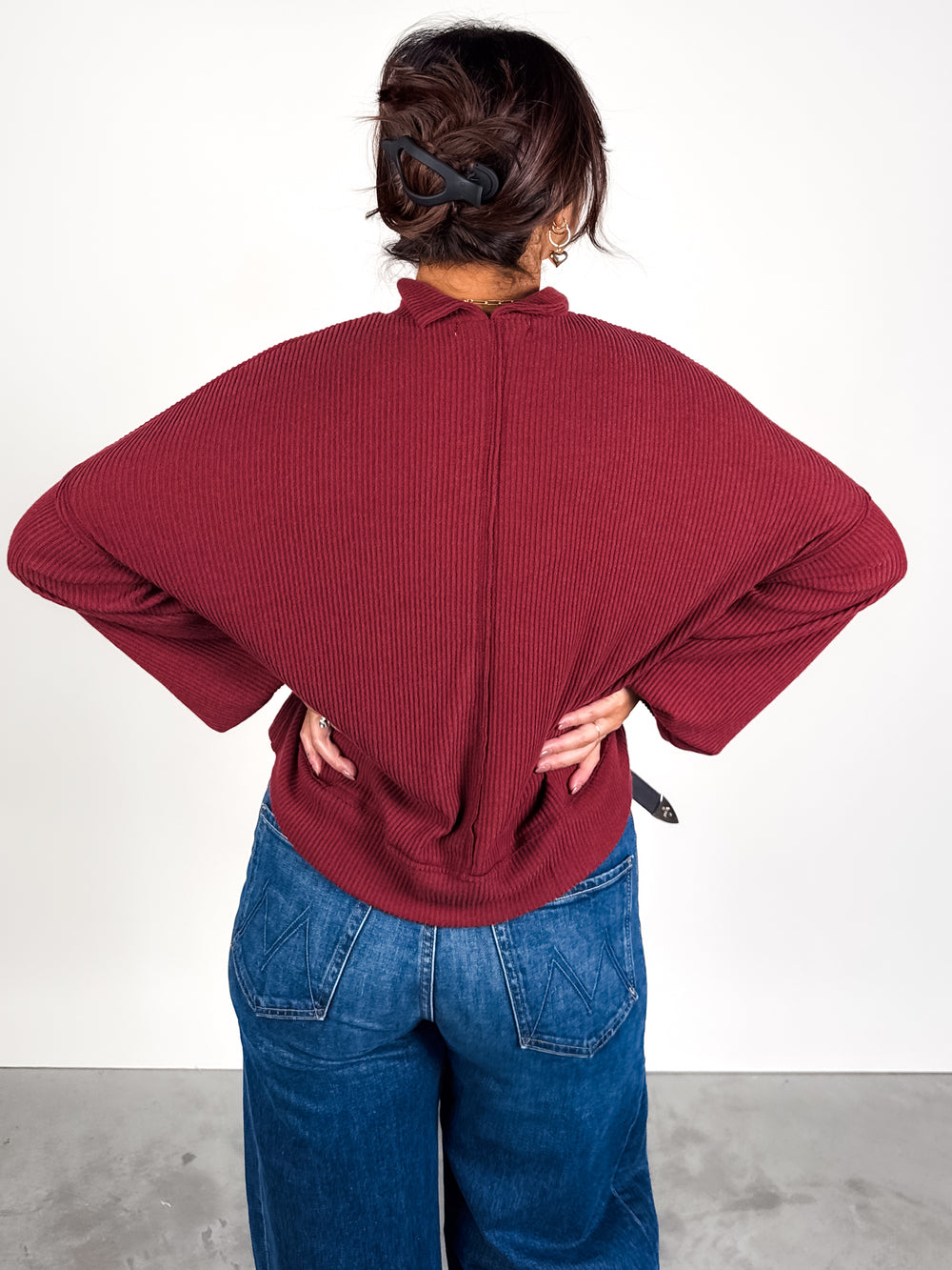 Becca Cozy Rib Funnel NeckTop