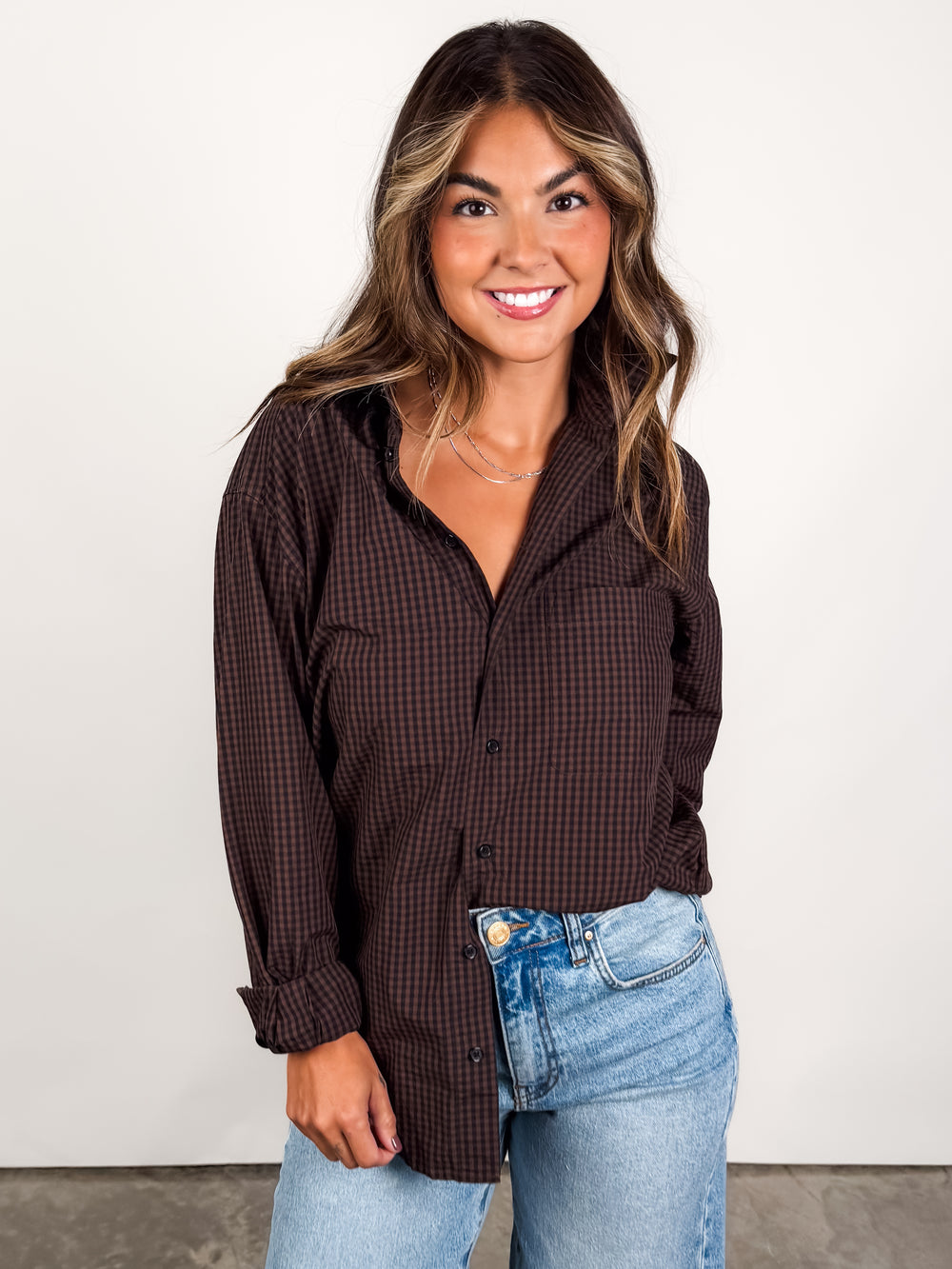 Mila Long Sleeve Button Down Wrap Top