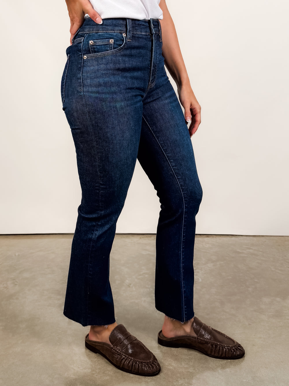 Shy Girl High Rise Crop Flare in Serene