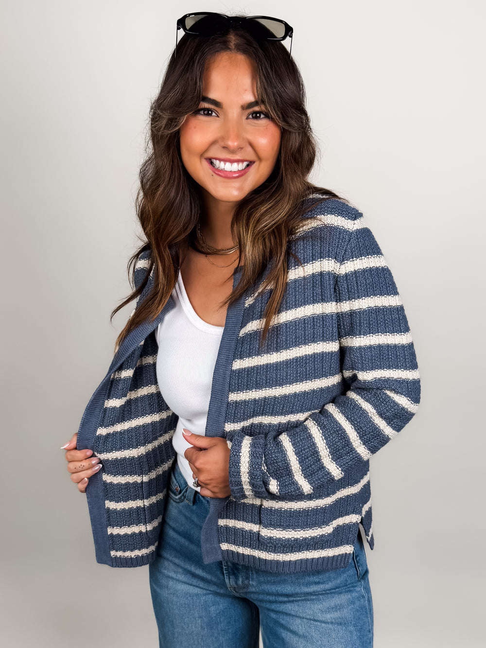 Ain't No Joke Striped Cardigan