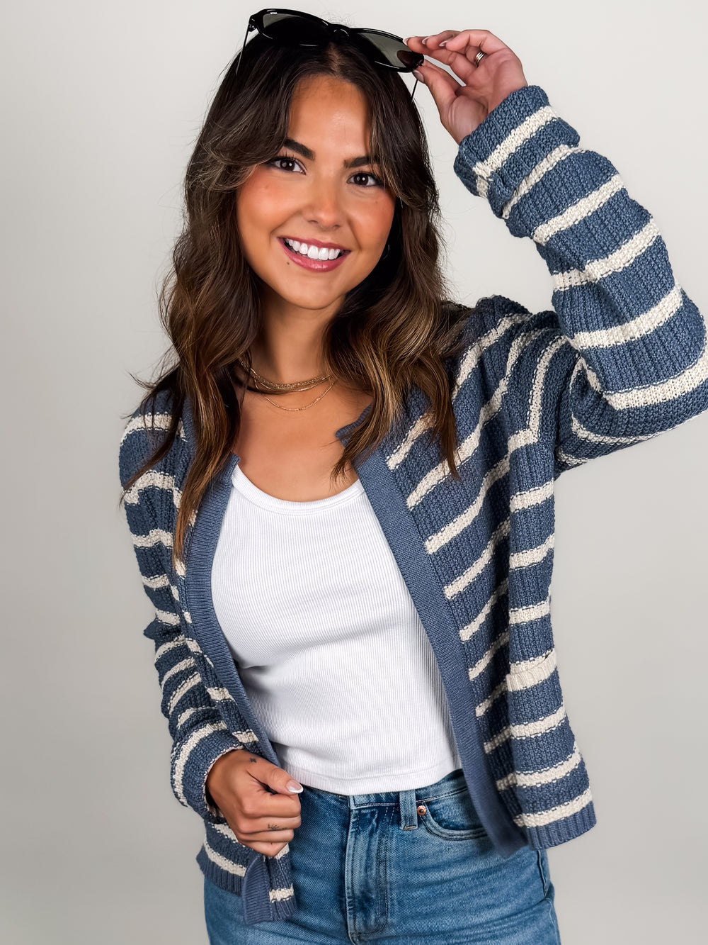 Ain't No Joke Striped Cardigan
