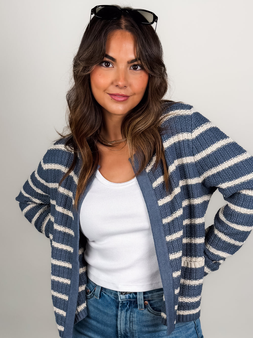 Ain't No Joke Striped Cardigan
