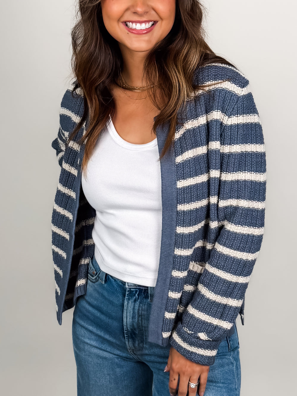 Ain't No Joke Striped Cardigan