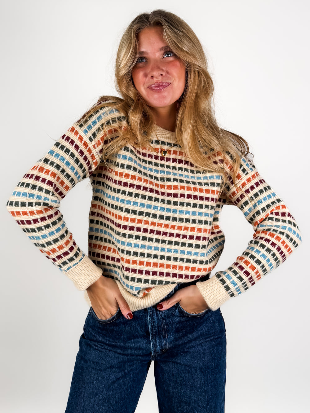 A Brief Smile Stripe Sweater