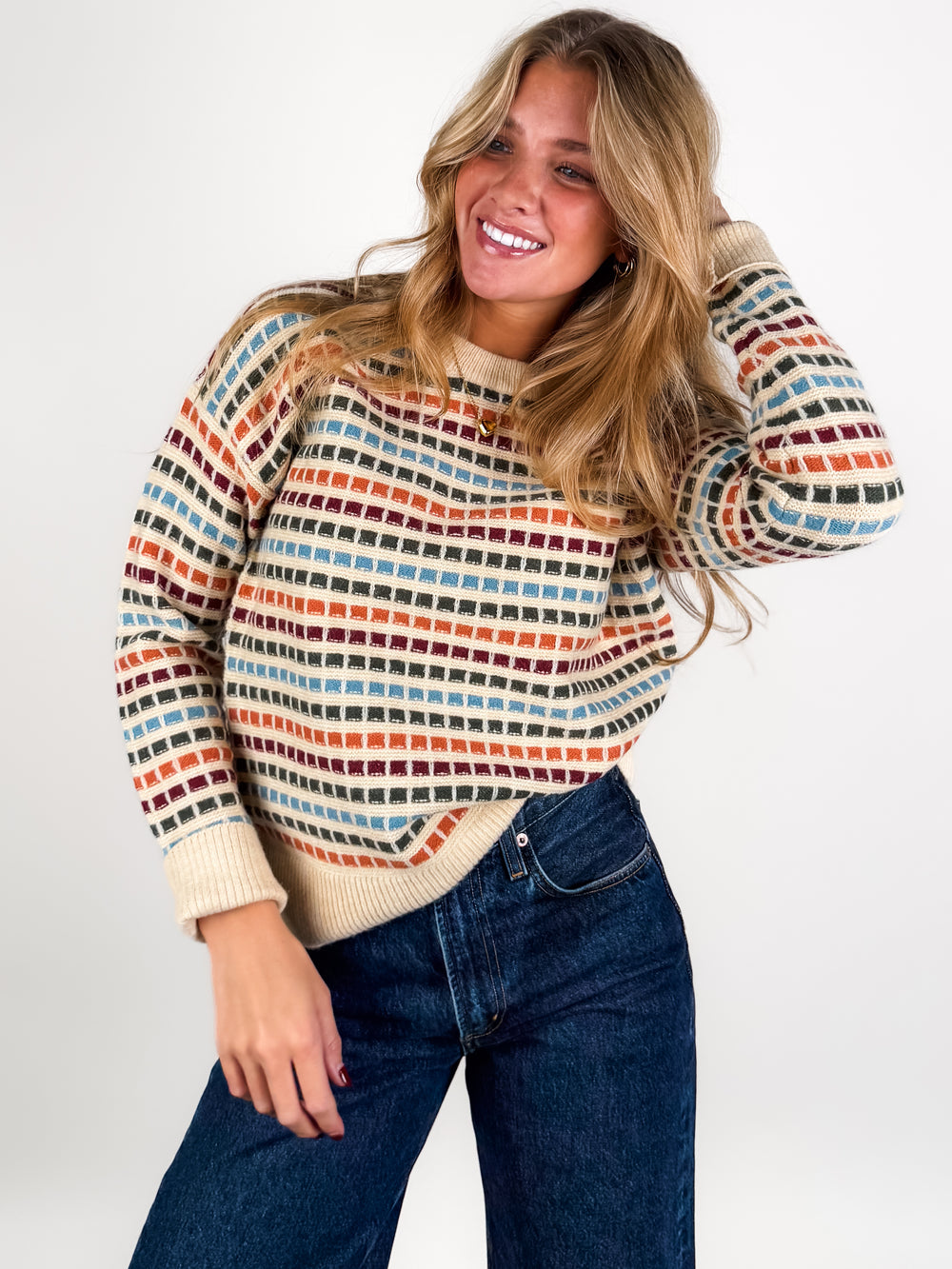 A Brief Smile Stripe Sweater