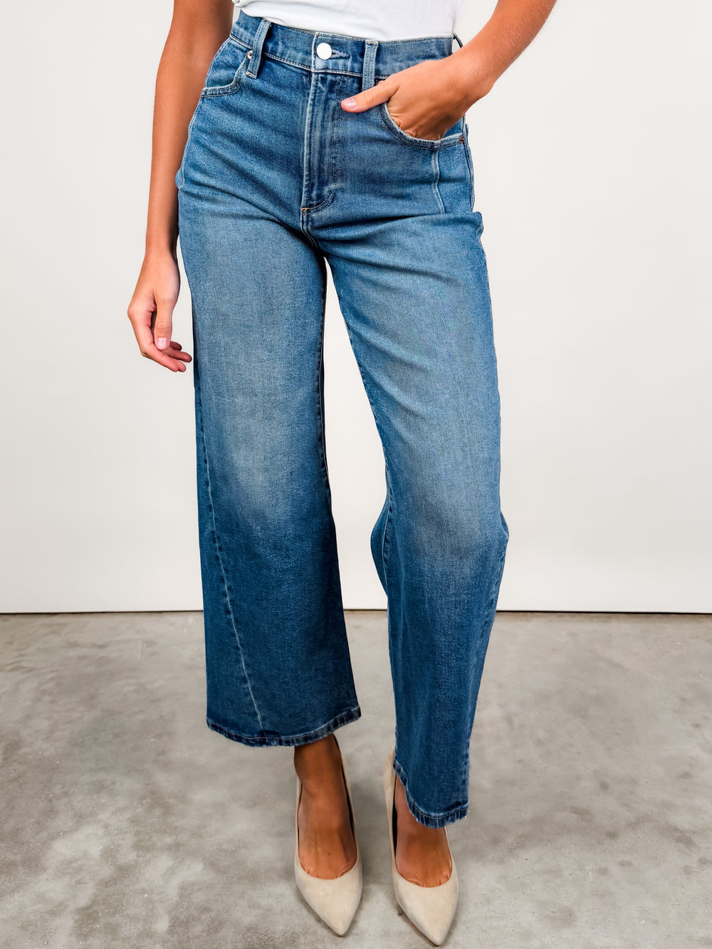 Kyra Ankle High Rise Bowed Jean in Soho