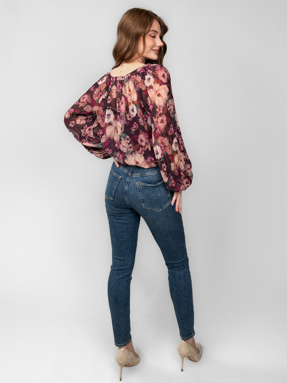 Lenni Floral Pleated Blouse