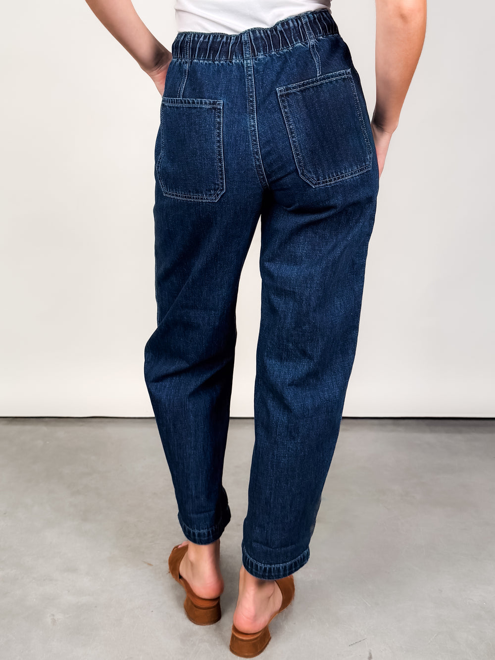 Villa Drawstring Barrel Leg in Blue Mood