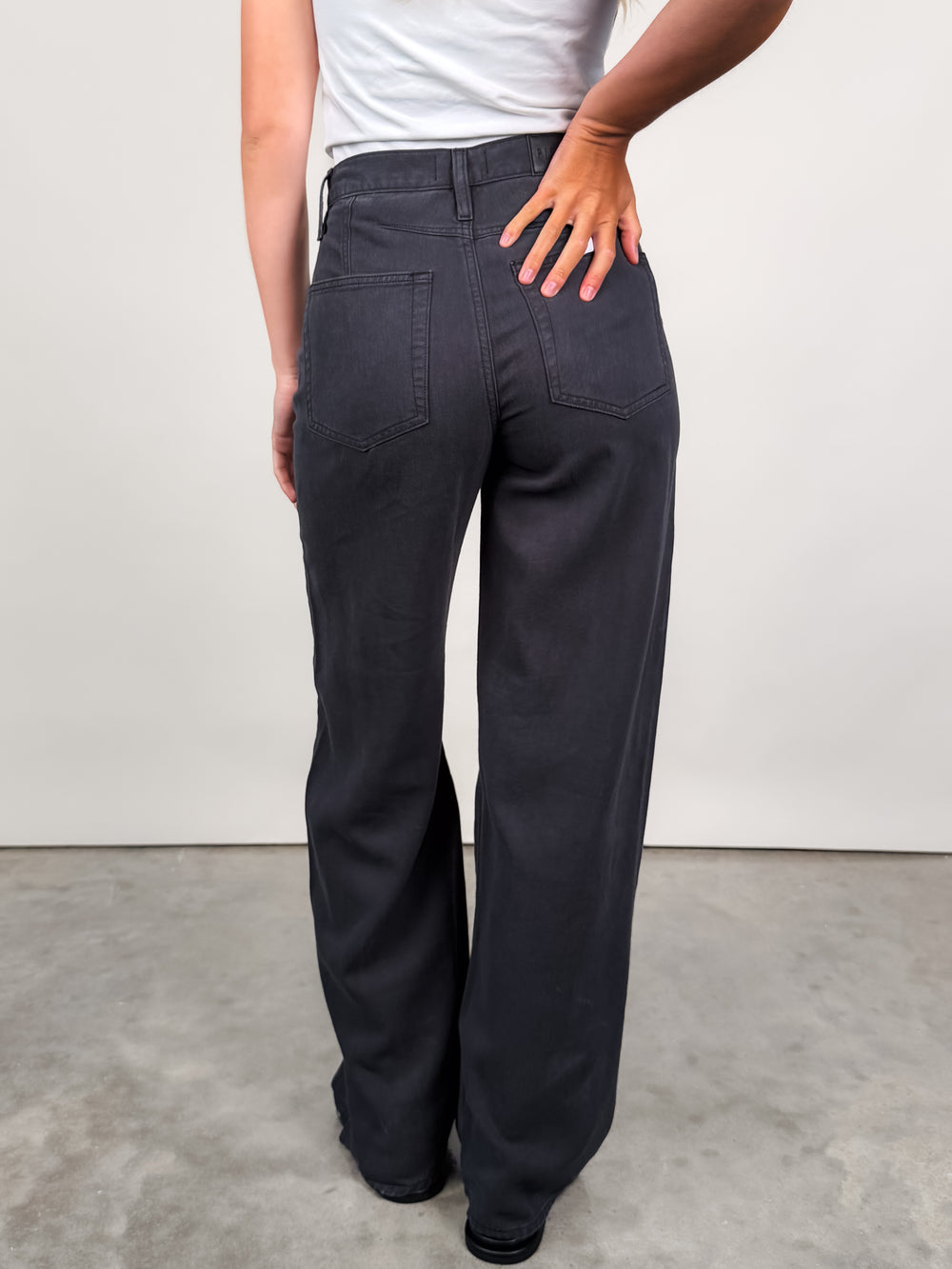 Sydney High Rise Linen Bowed Wide Leg in Bristol Black
