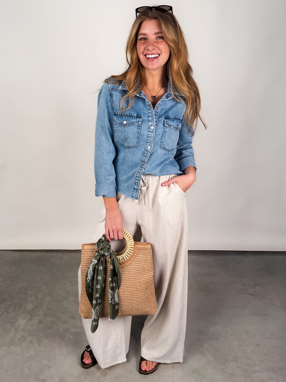 Posey LS Shirt W/ Frayed Hem