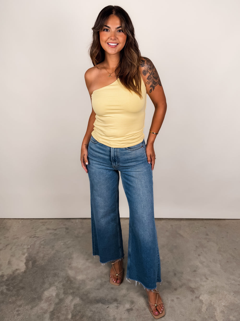 Sunny Cotton Core One Shoulder Top