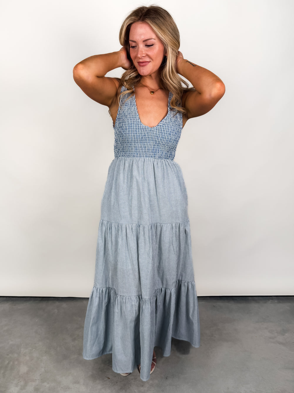 Beauty That Surrounds Smocked Midi Dress