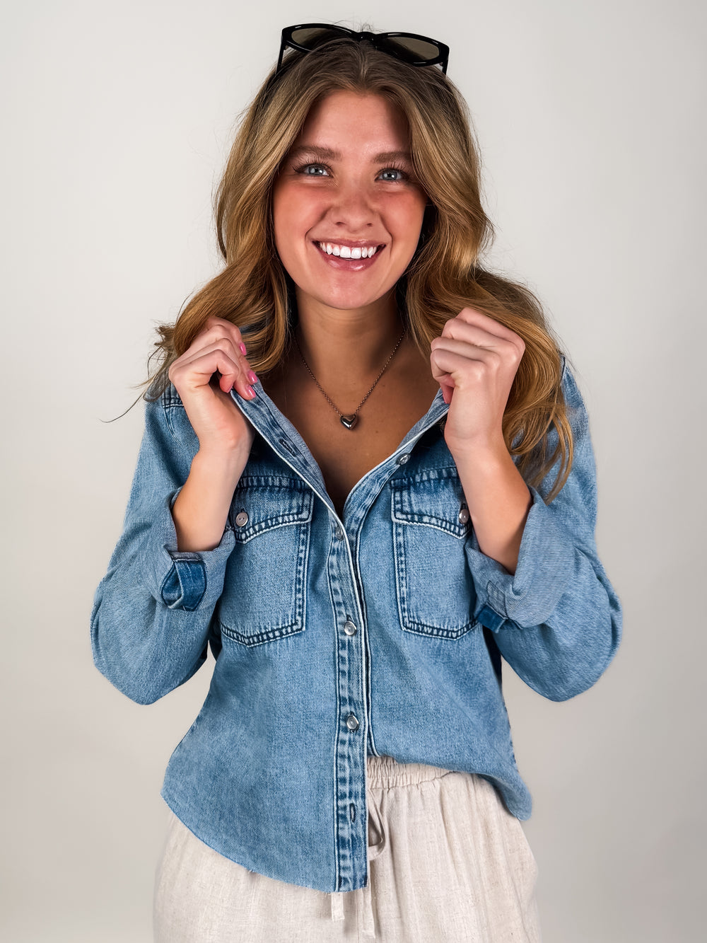 Posey LS Shirt W/ Frayed Hem