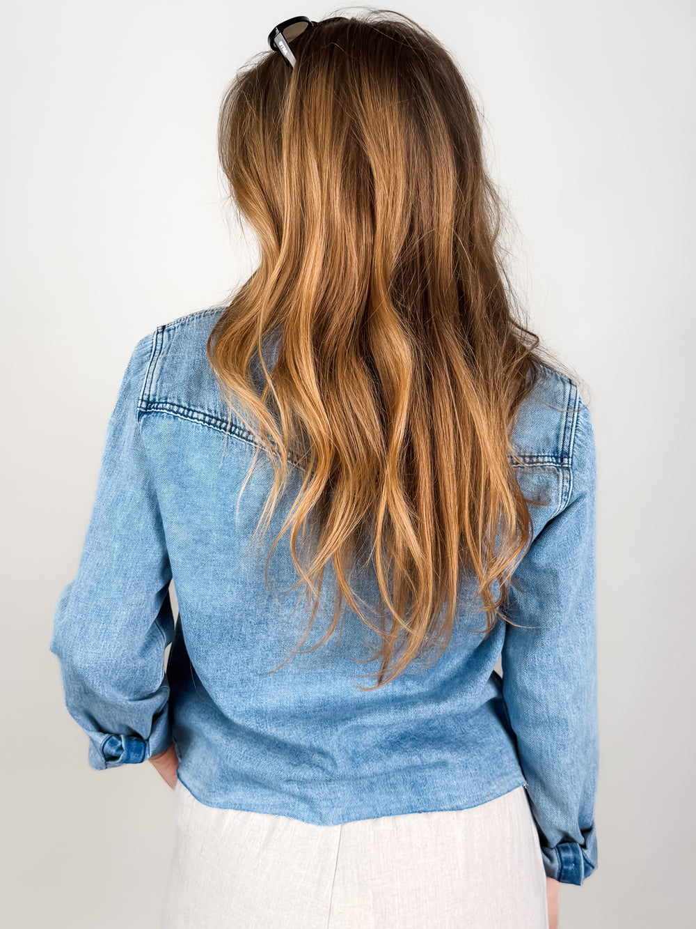 Posey LS Shirt W/ Frayed Hem