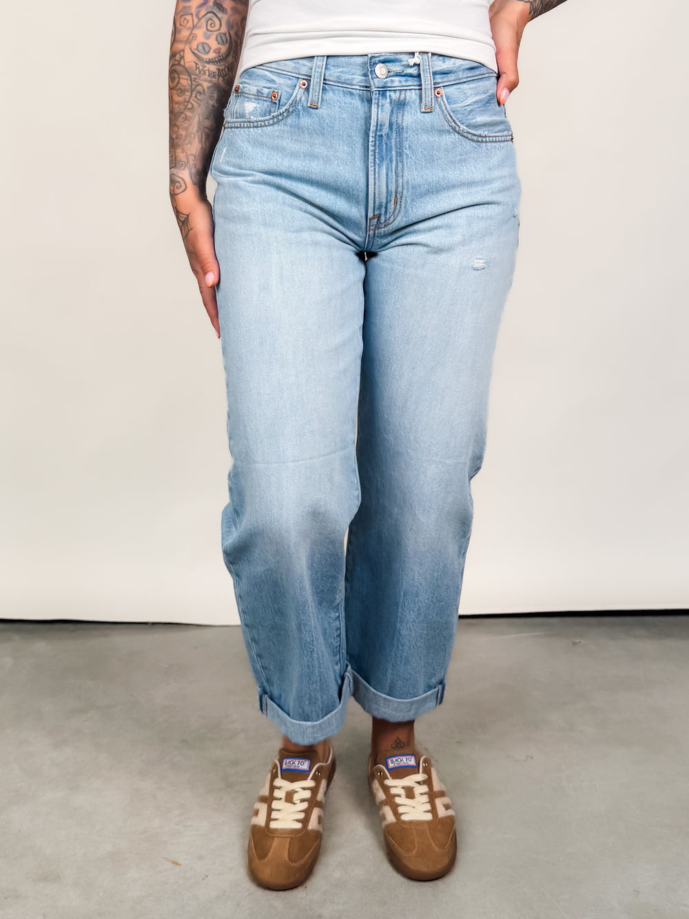 Donny Cropped Jeans in Old Blues