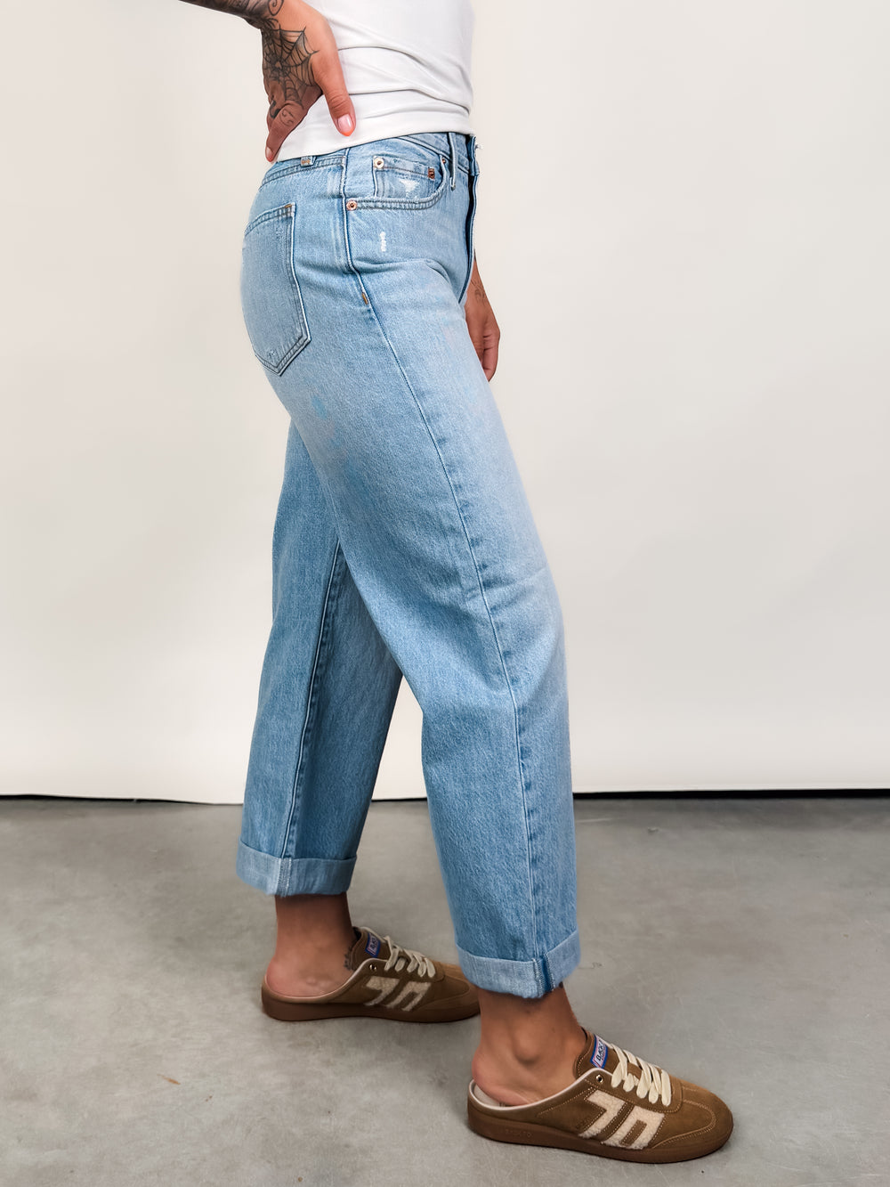 Donny Cropped Jeans in Old Blues