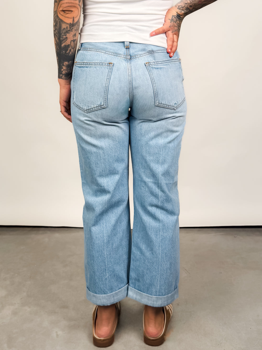 Donny Cropped Jeans in Old Blues