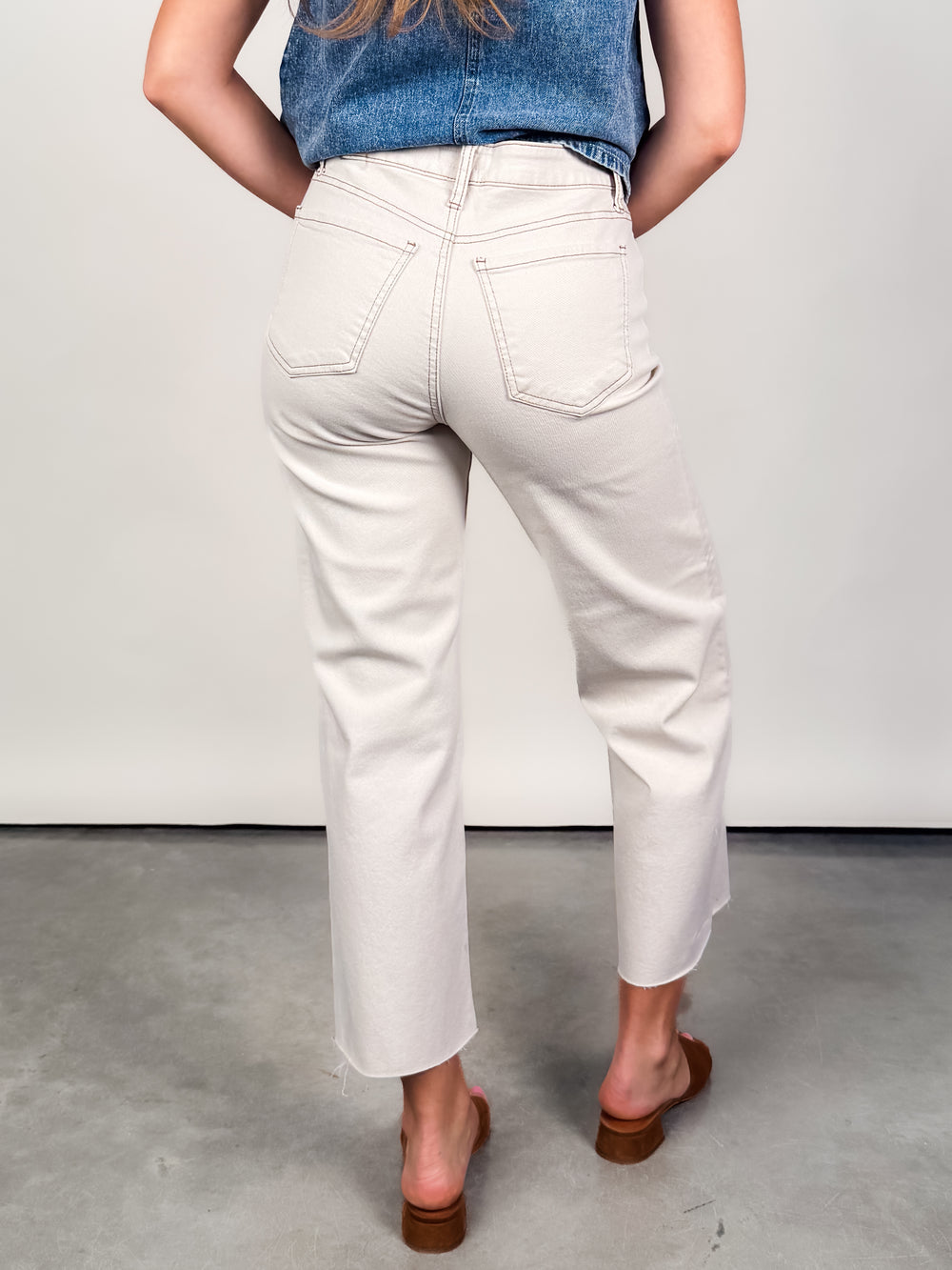 Charlotte High Rise Wide Leg Raw Hem