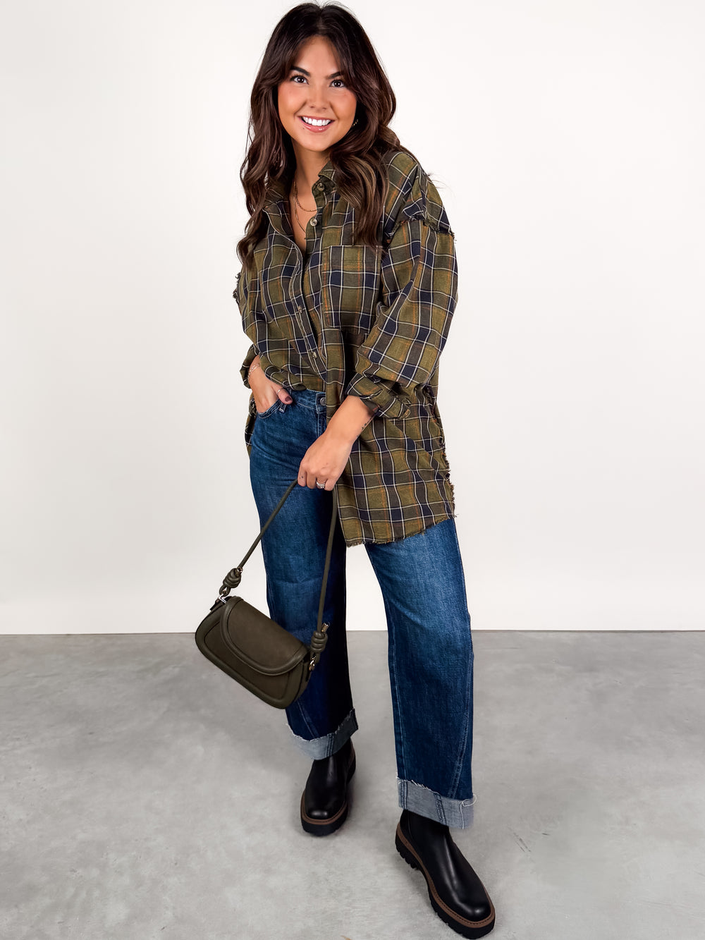 Our Show Oversized Plaid Shirt