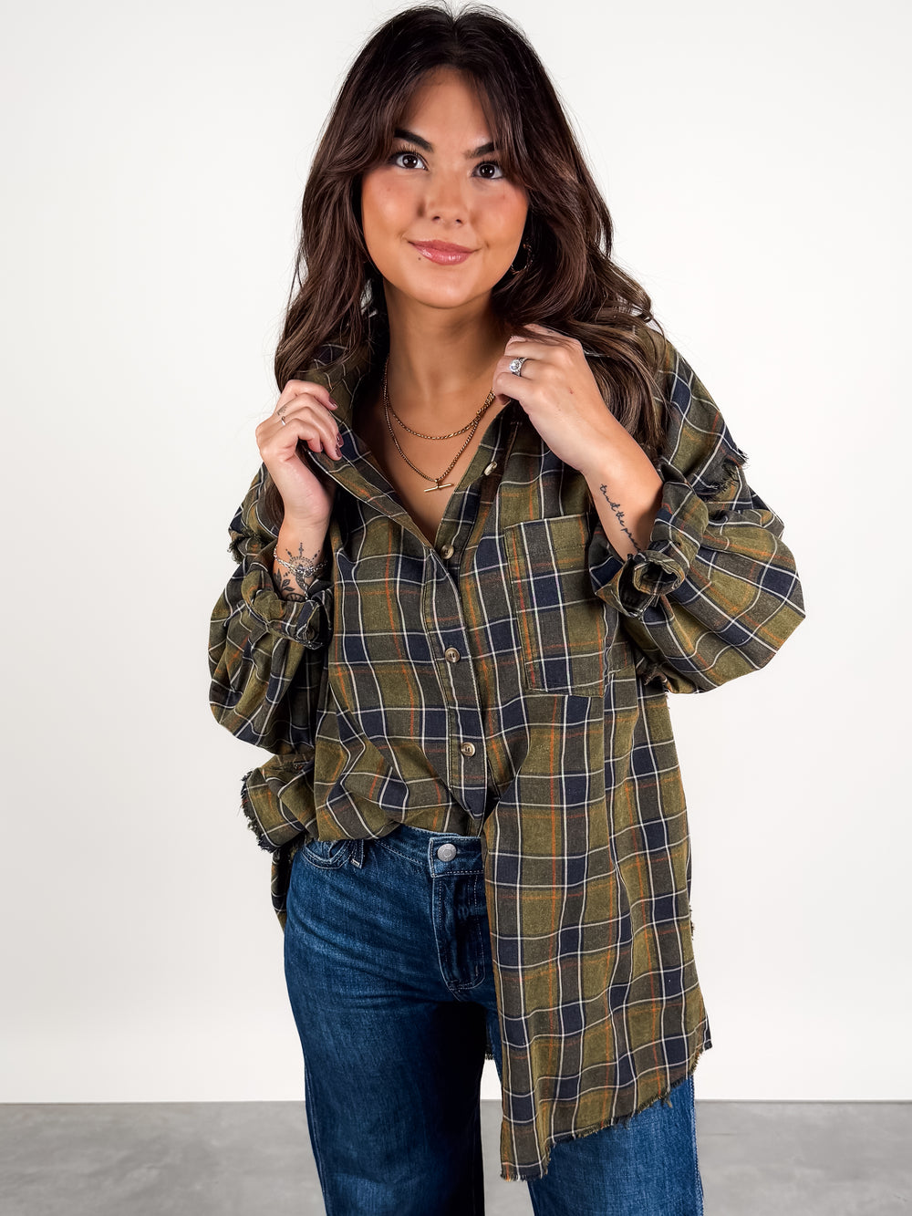 Our Show Oversized Plaid Shirt