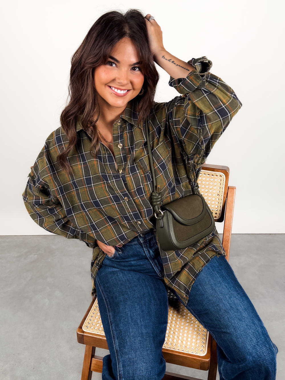 Our Show Oversized Plaid Shirt