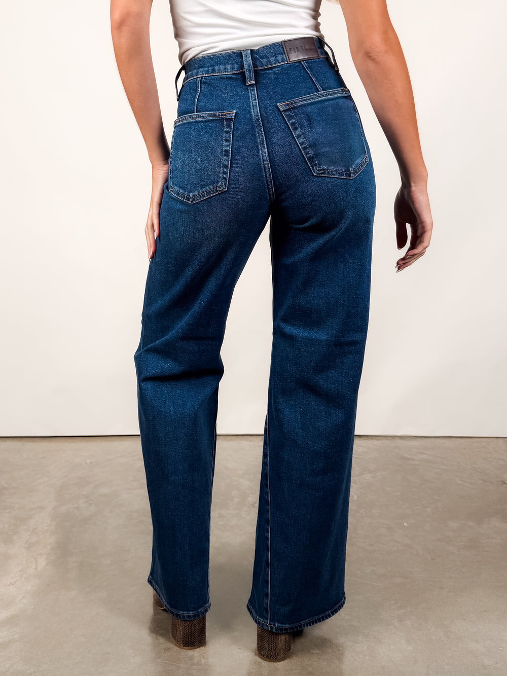 Kyra High Rise Bowed Wide Leg in Inkwell