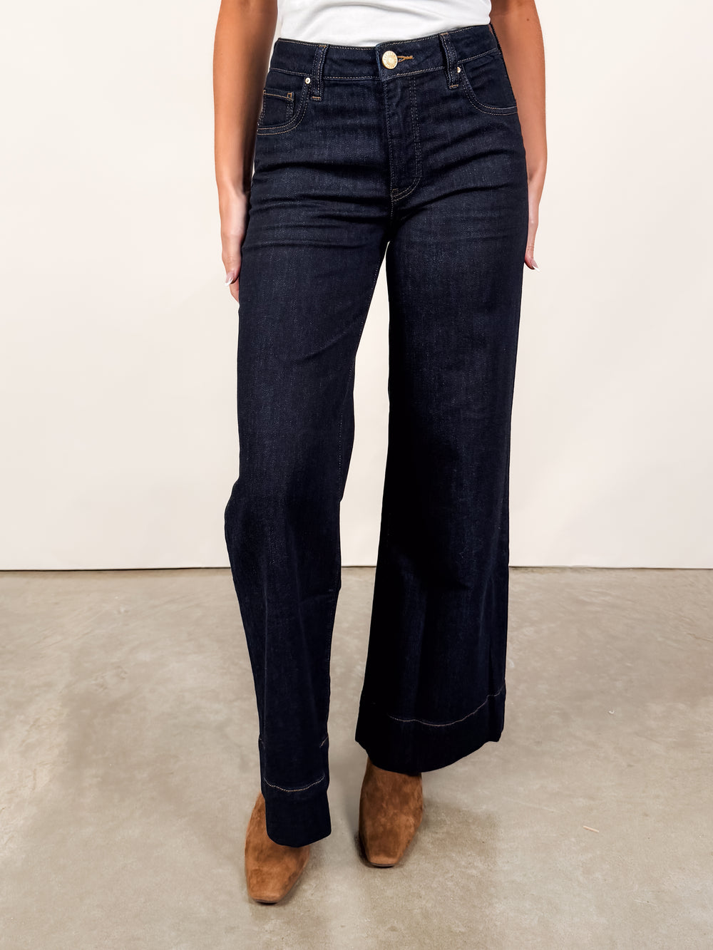Maya High Rise Fab Ab Wide Leg in Amaze
