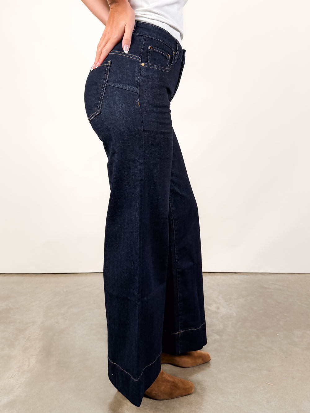 Maya High Rise Fab Ab Wide Leg in Amaze