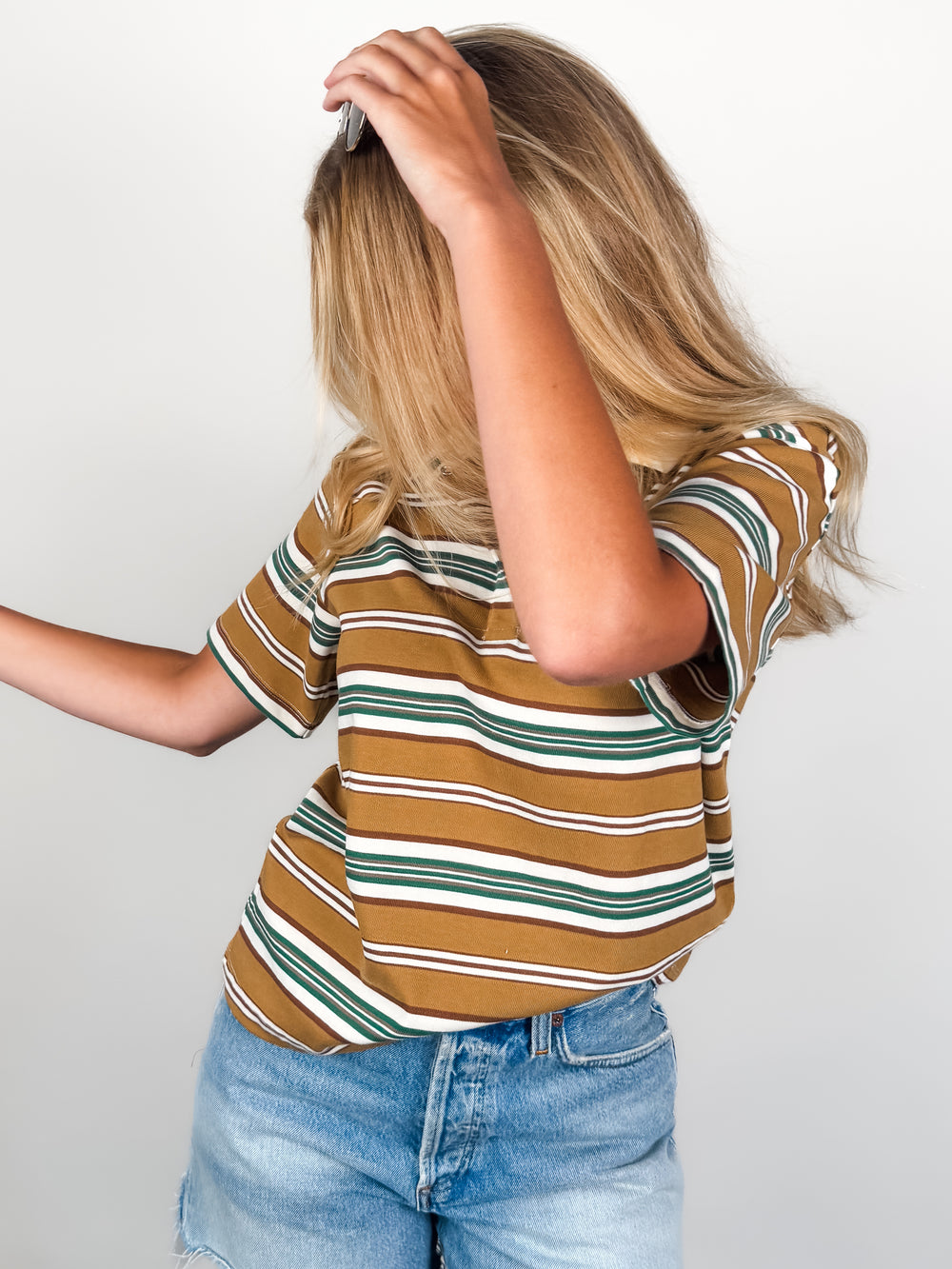 Livvy Stripe Knit Polo Short Sleeve