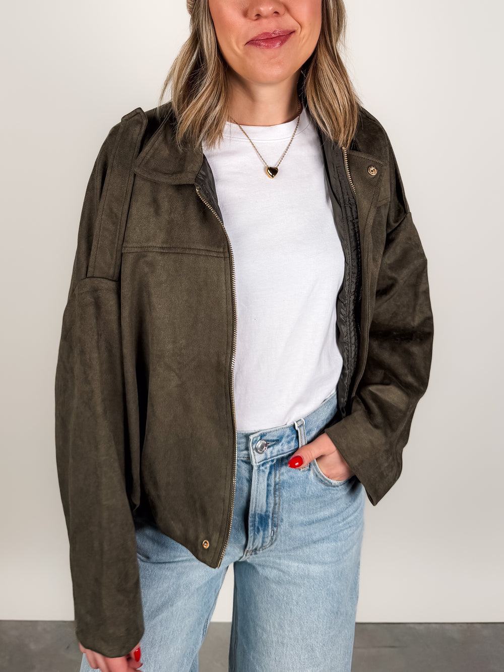 Suede Bomber Jacket
