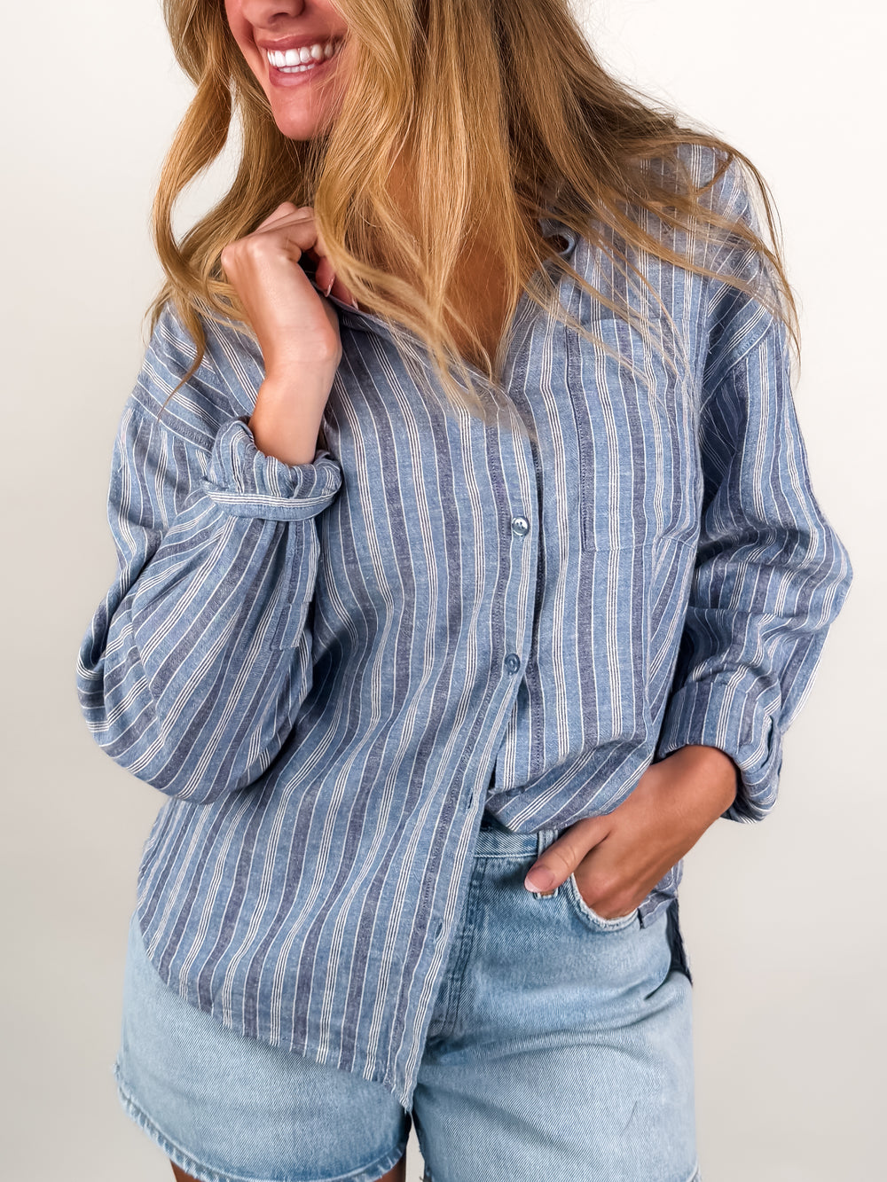 The Perfect Striped Button Up