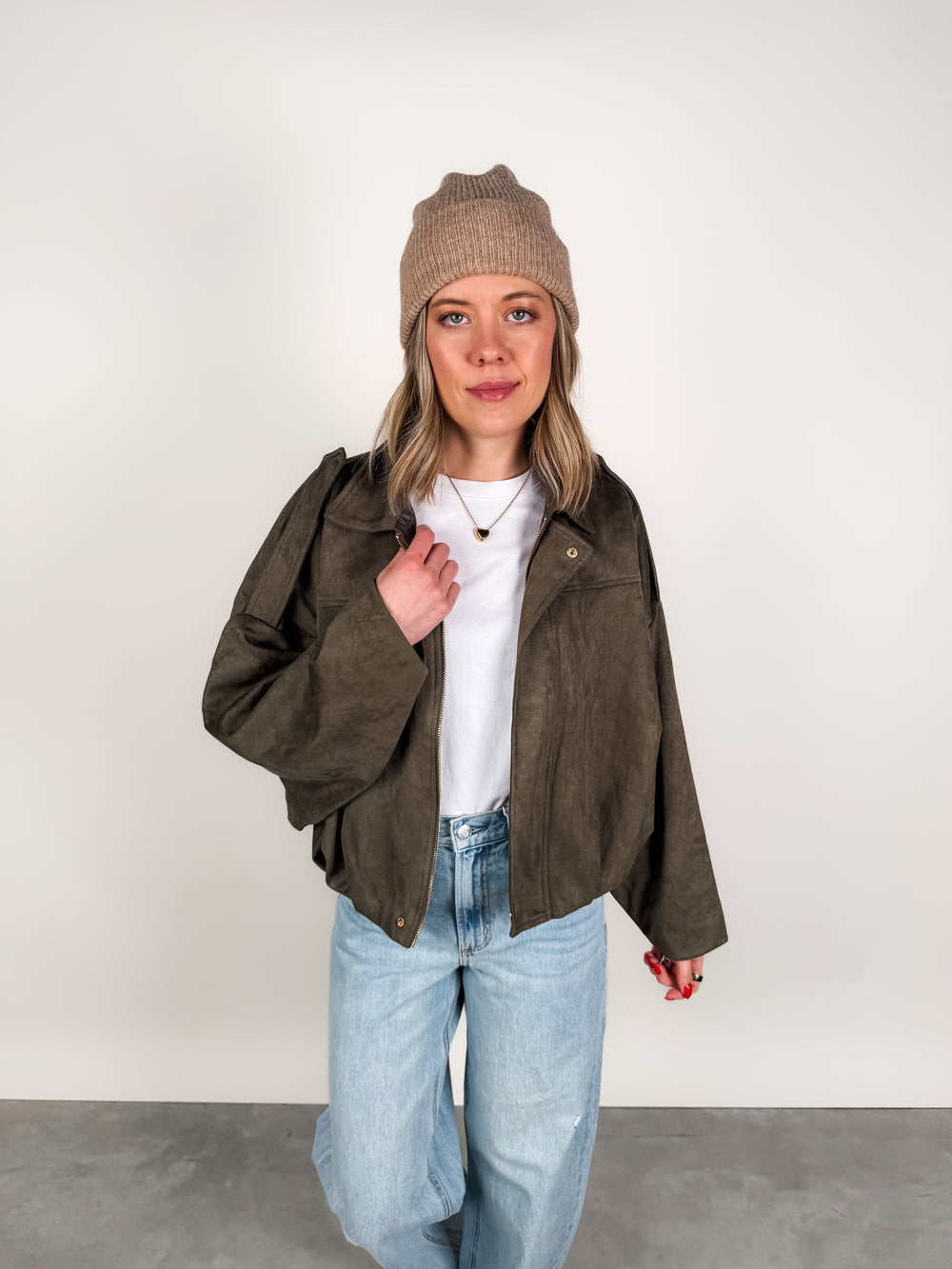 Suede Bomber Jacket