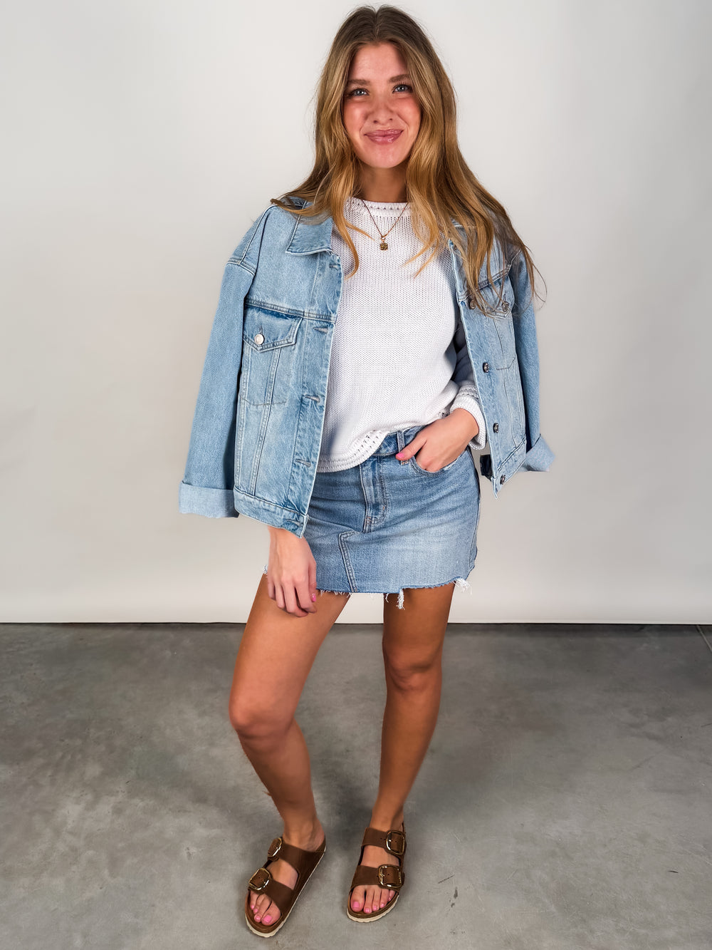 Denim Skirt Outfit