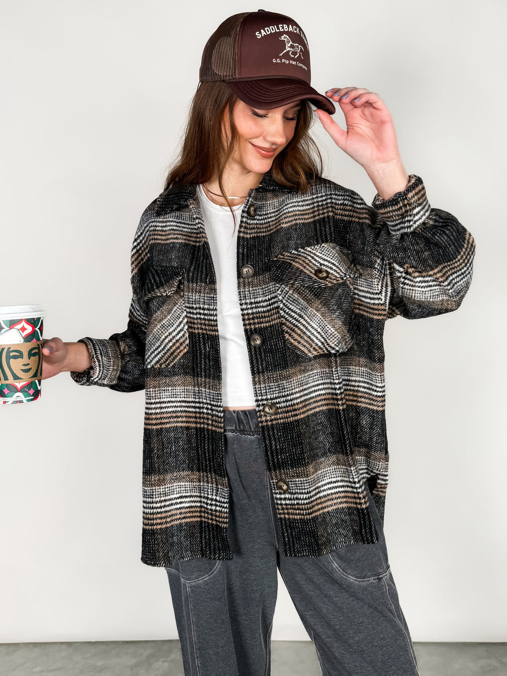 Falls Vibes Plaid Shacket