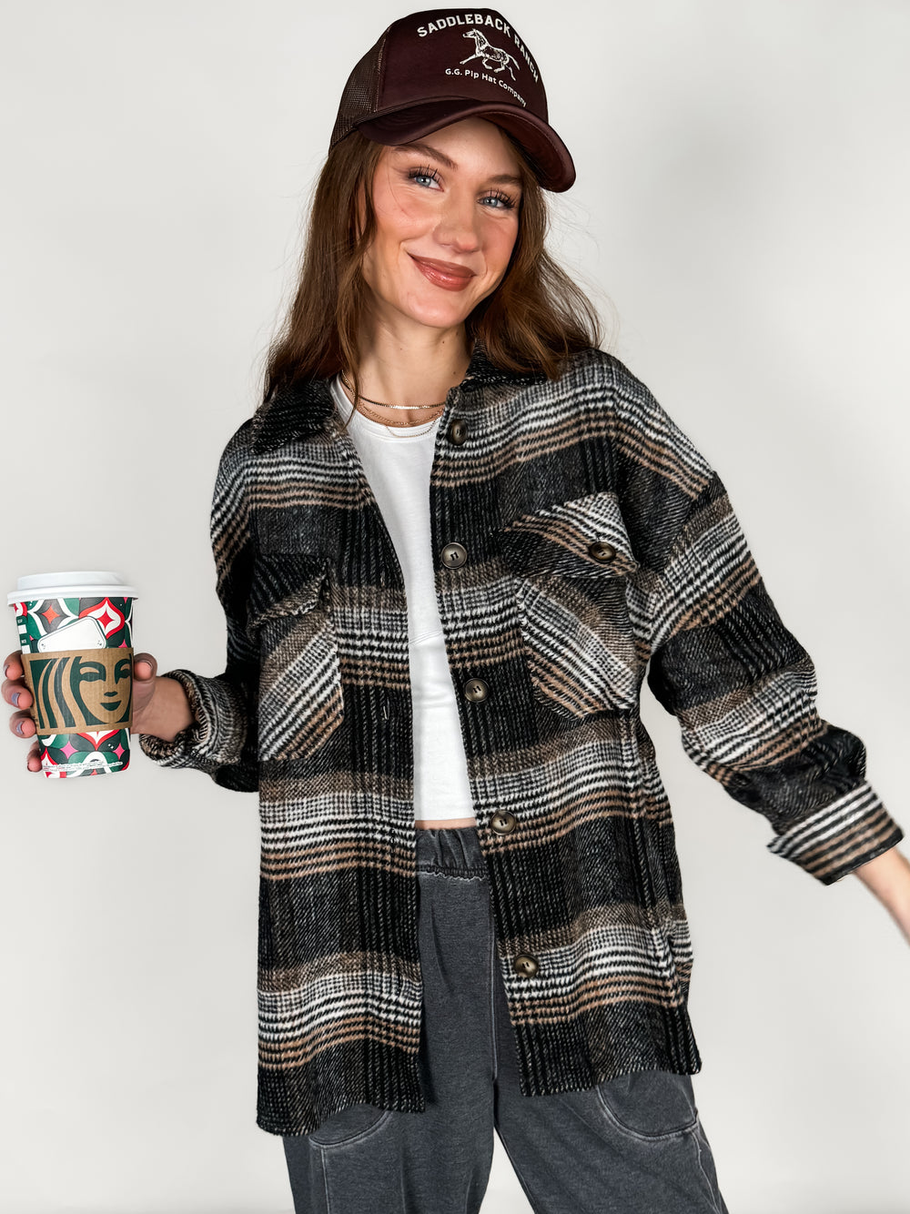 Falls Vibes Plaid Shacket