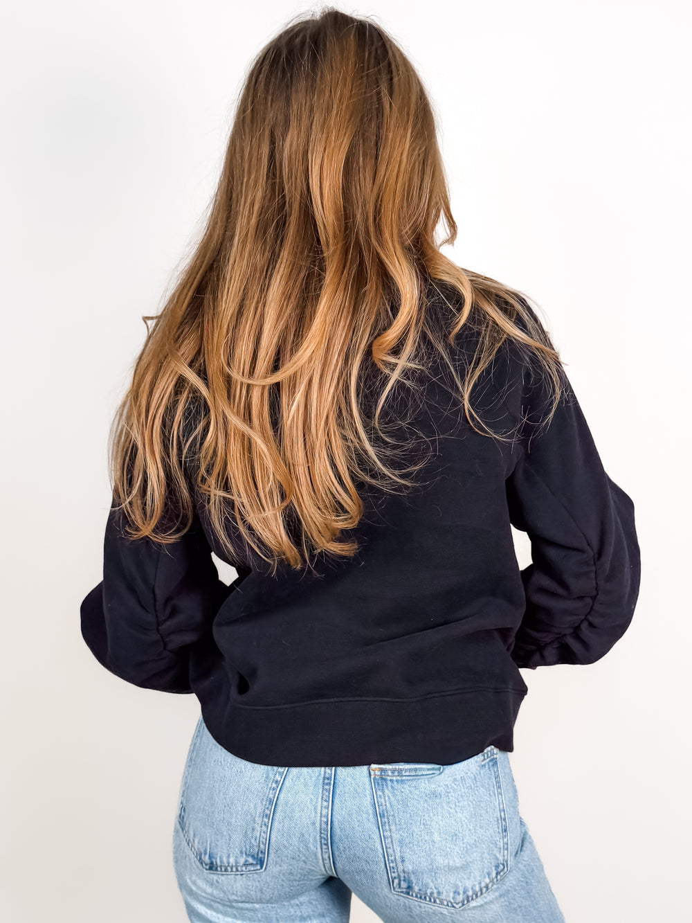 Shirred Sleeve Sweatshirt