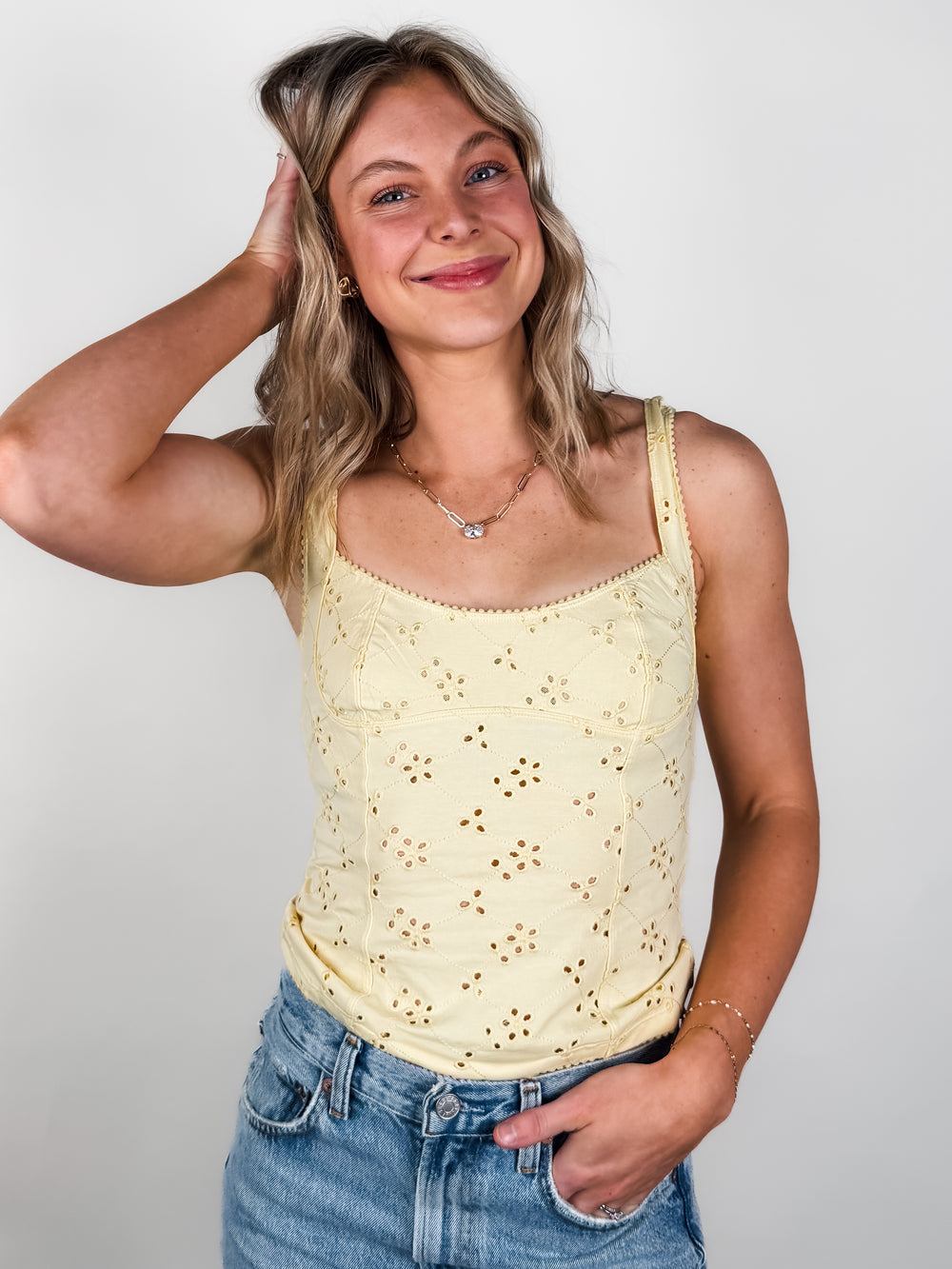 Full Bloom Eyelet Cami
