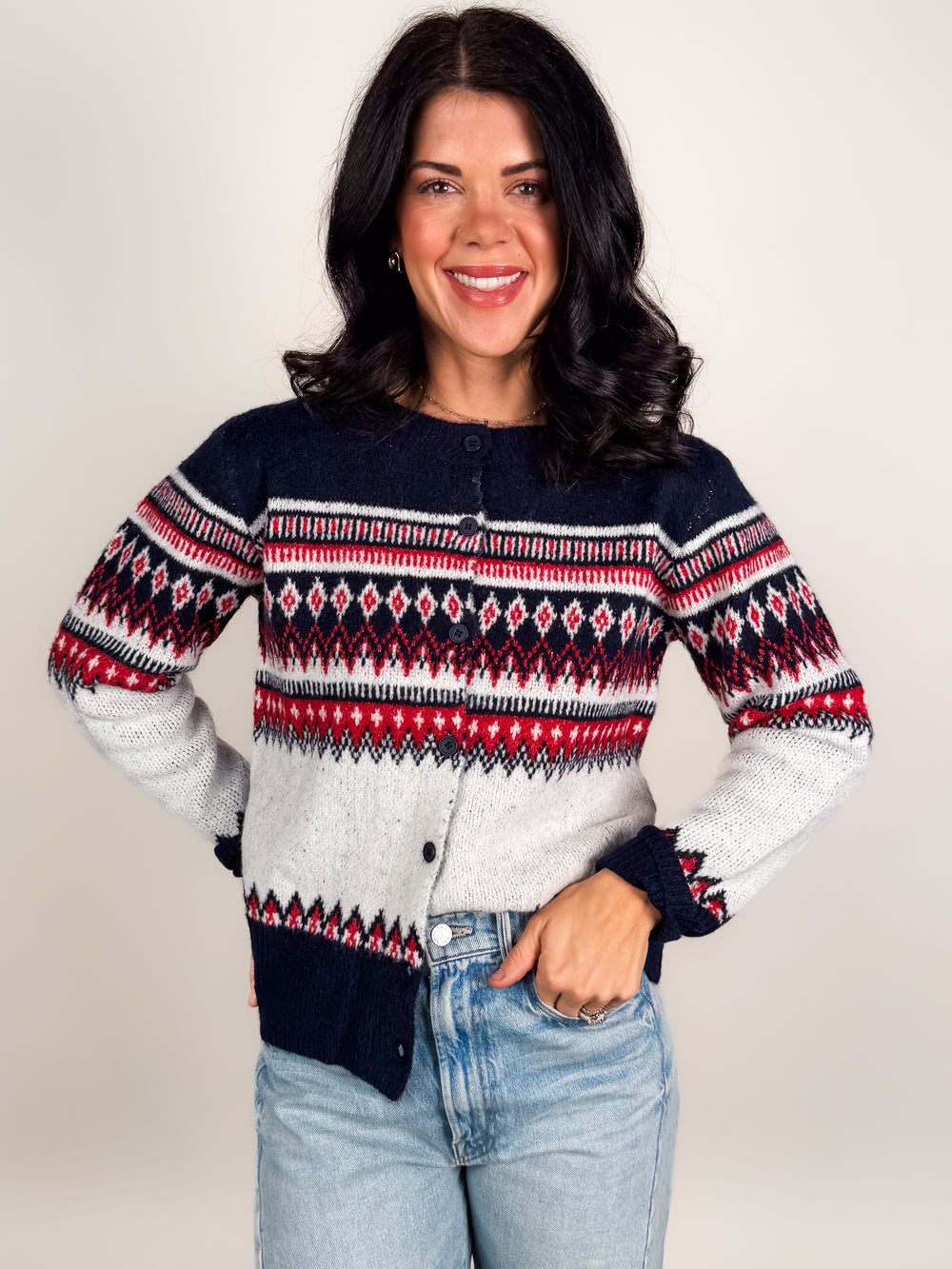 Nordic Print Cardigan