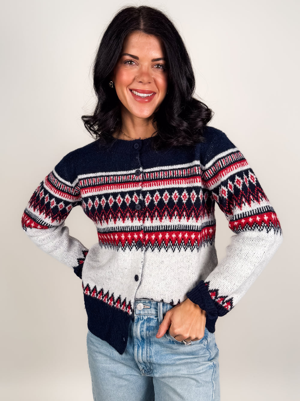 Nordic Print Cardigan