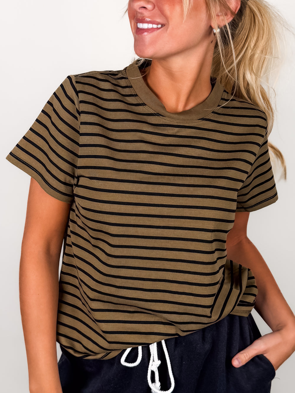 Full Of Envy Striped Tee