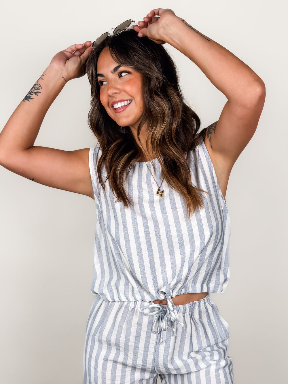 Two Parallel Lines Stripe Top