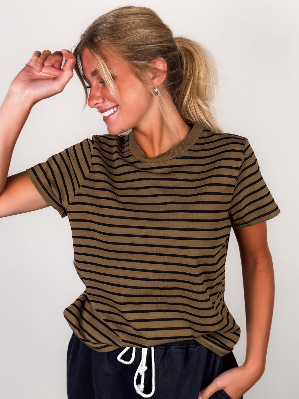 Full Of Envy Striped Tee