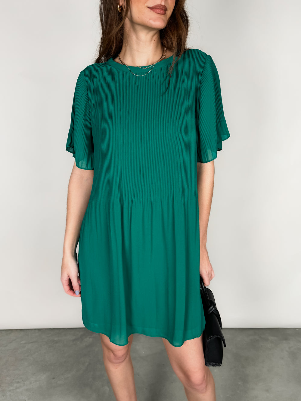 Jena Short Sleeve Pleated Dress