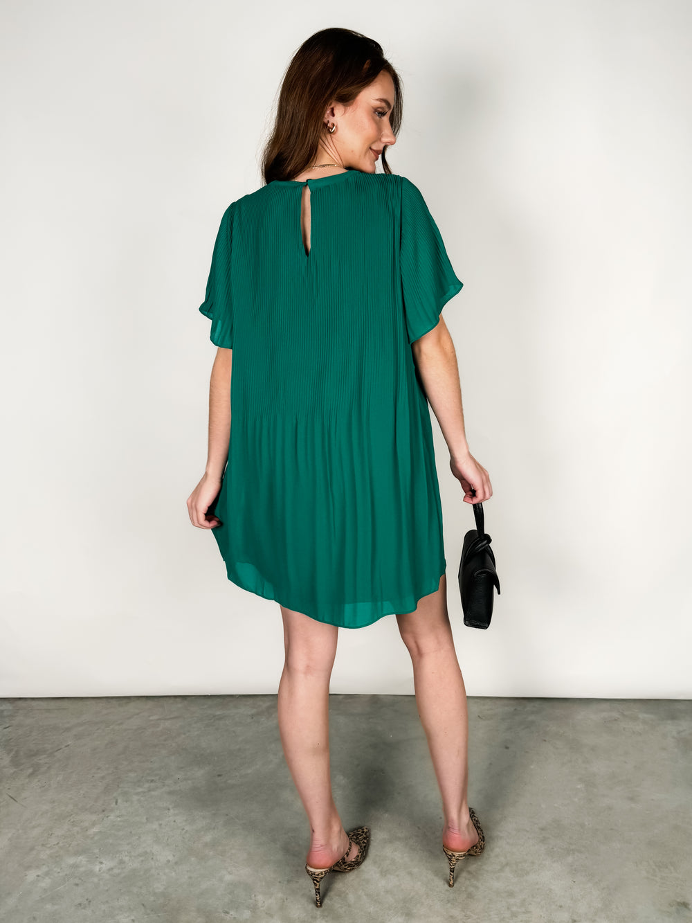 Jena Short Sleeve Pleated Dress