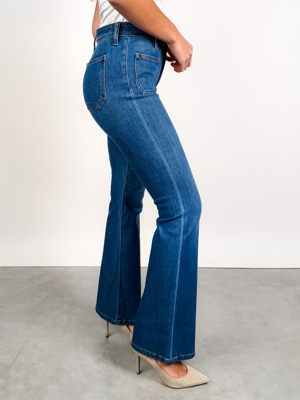 Ana High Rise Flare Patch Pockets in Apparent