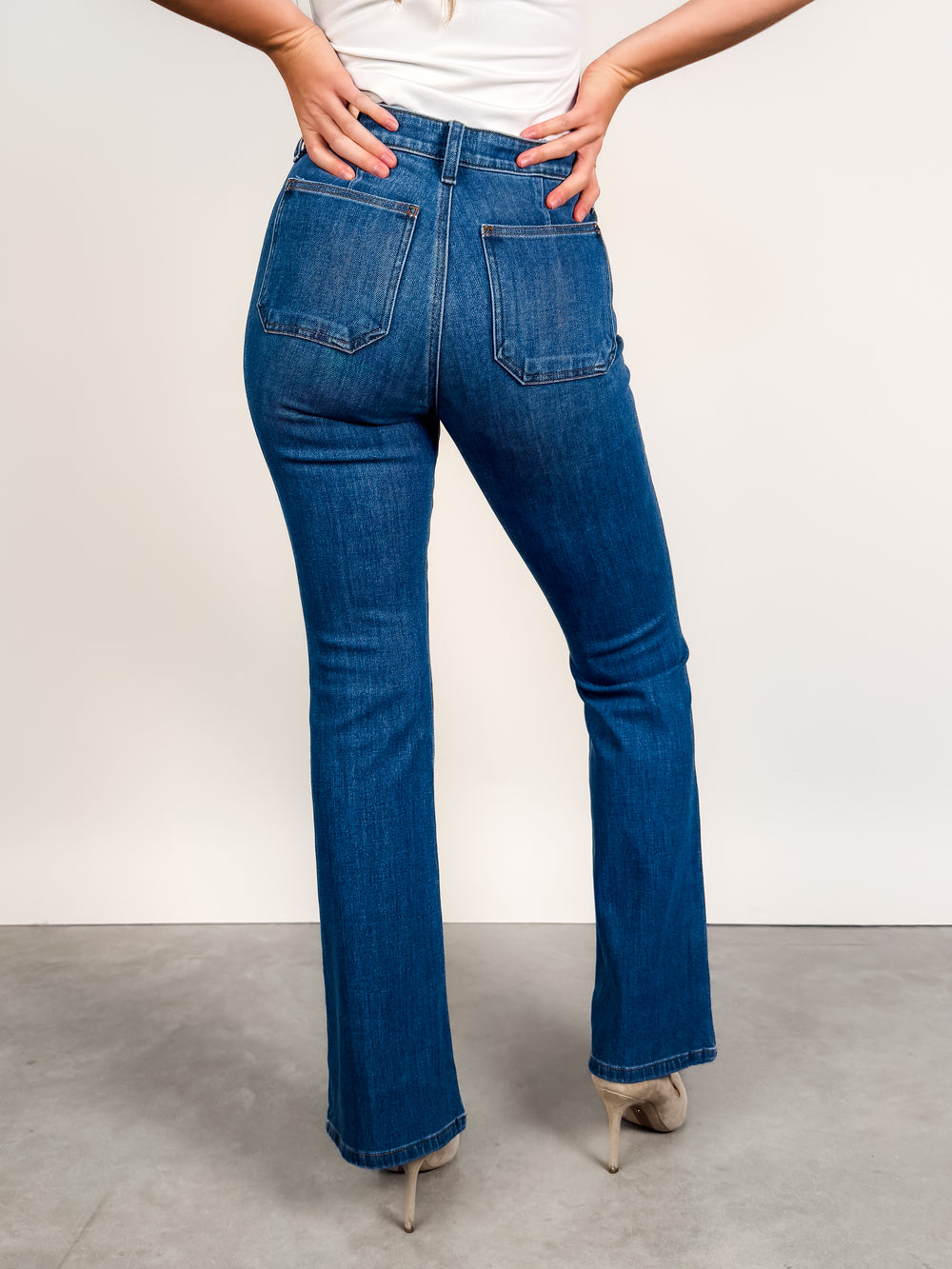 Ana High Rise Flare Patch Pockets in Apparent