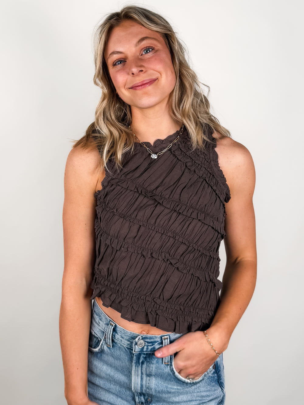 Pink Sands Smocked Top