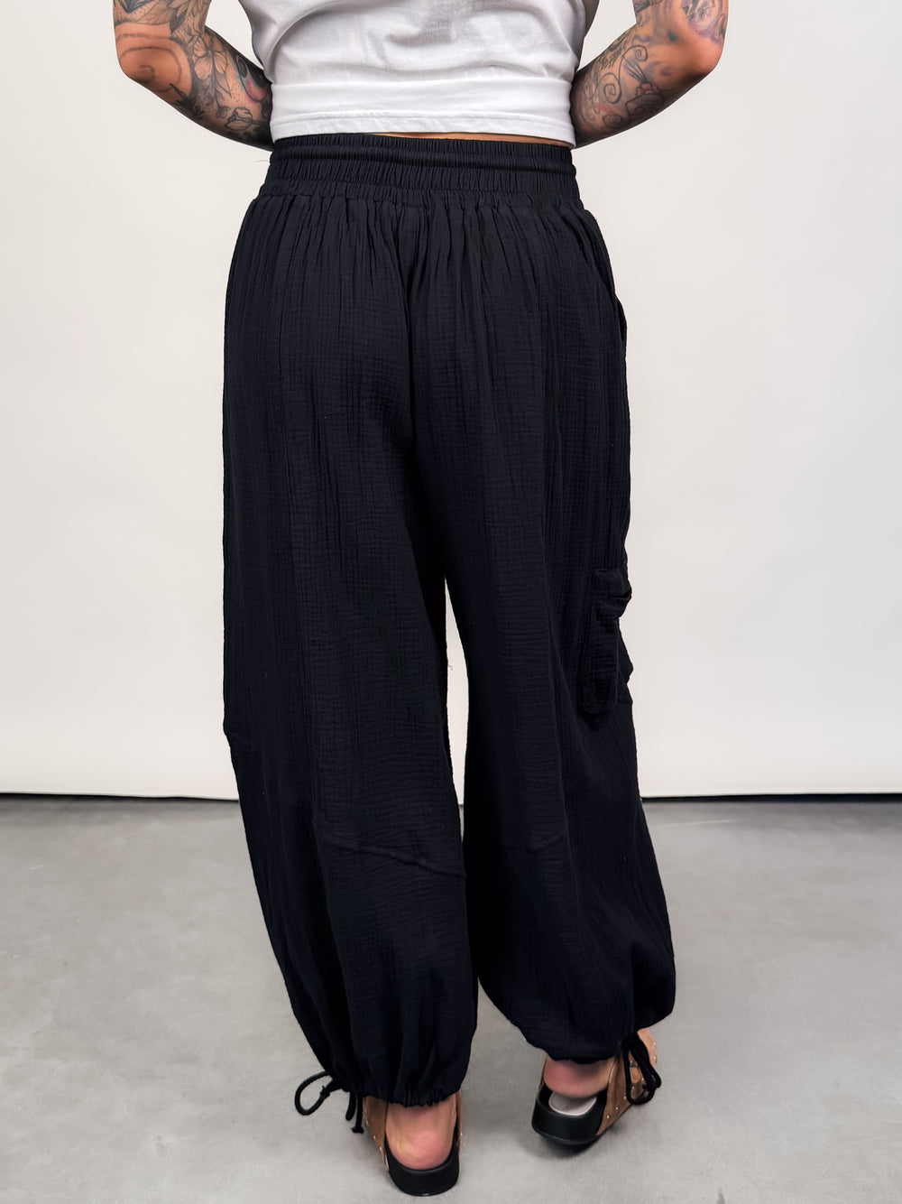 Talking It Out Gauze Parachute Pants